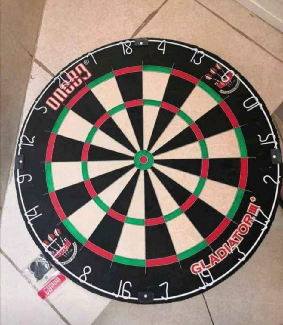 Dartboard Set (Category: Kites) located in Manila. Submitted by my_haru (Listing ID 1040153403, Image 2). Description: Available Brand New ✓ Champion w/ pin - 1,500 ✓ Robson w/ pin - 2,500 ✓ Gladiator 3 w/ pin - 3,000 ✓ Harrows with Cabinet Set - 4,500 We deliver ☑️ Item + Shipping ☑️ COD, Gcash, Bank Transfer.