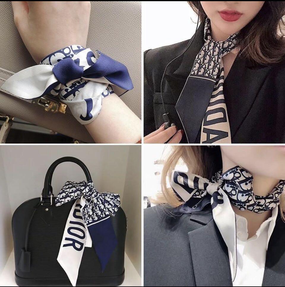 How to Tie A Dior Mitzah Scarf  Louis Vuitton Bandeau  Hermes Twilly on  Dior Book Tote Bag Handle  YouTube