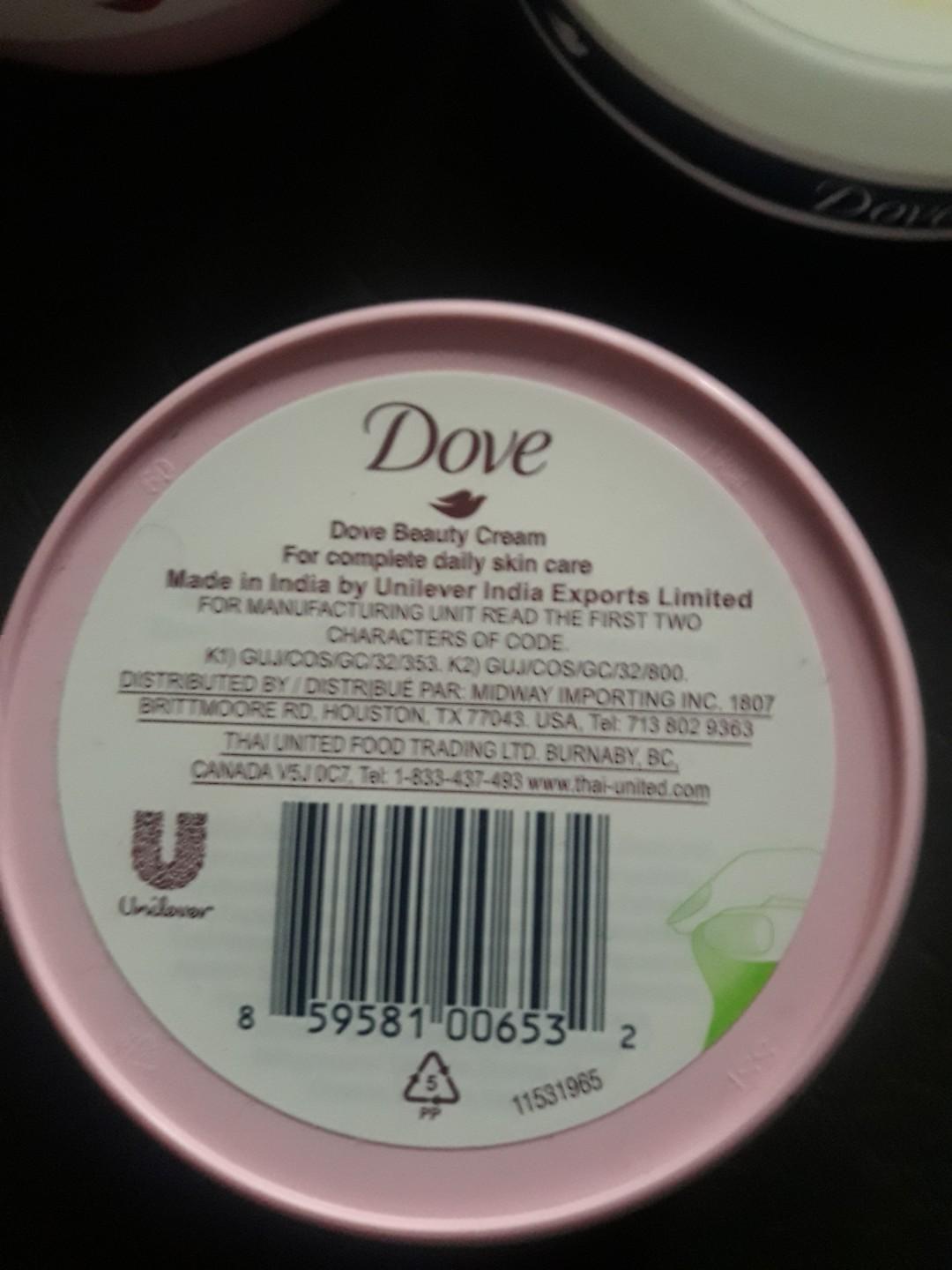 Dove beauty cream (Category: Face Care) located in Quezon City. Submitted by shopaholics.31 (Listing ID 1040375170, Image 3). Description: dove beuty cream 5pcs dove intensive cream 1pc padala from usa.