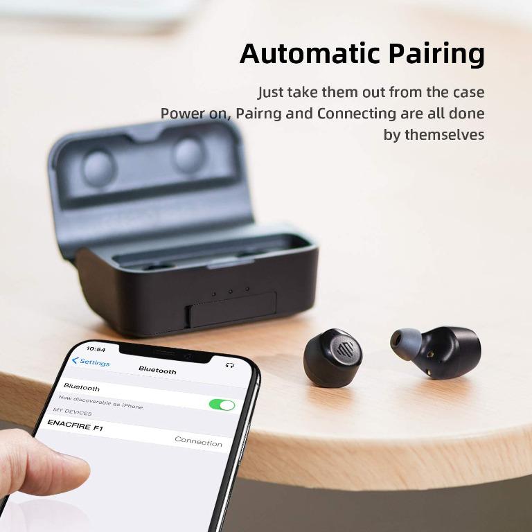 ENACFIRE Wireless Headphones F1 Wireless Earphones CVC 8.0 Noise Cancellation AptX Stereo Sound Bluetooth Headphones 208H Cycle Playtime Wireless