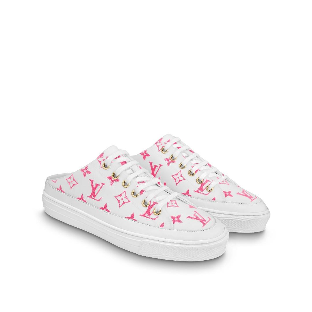 FULL SET Louis Vuitton LV Stellar Open Back Sneakers Slip On Shoes White  Pink, Women's Fashion, Footwear, Sneakers on Carousell