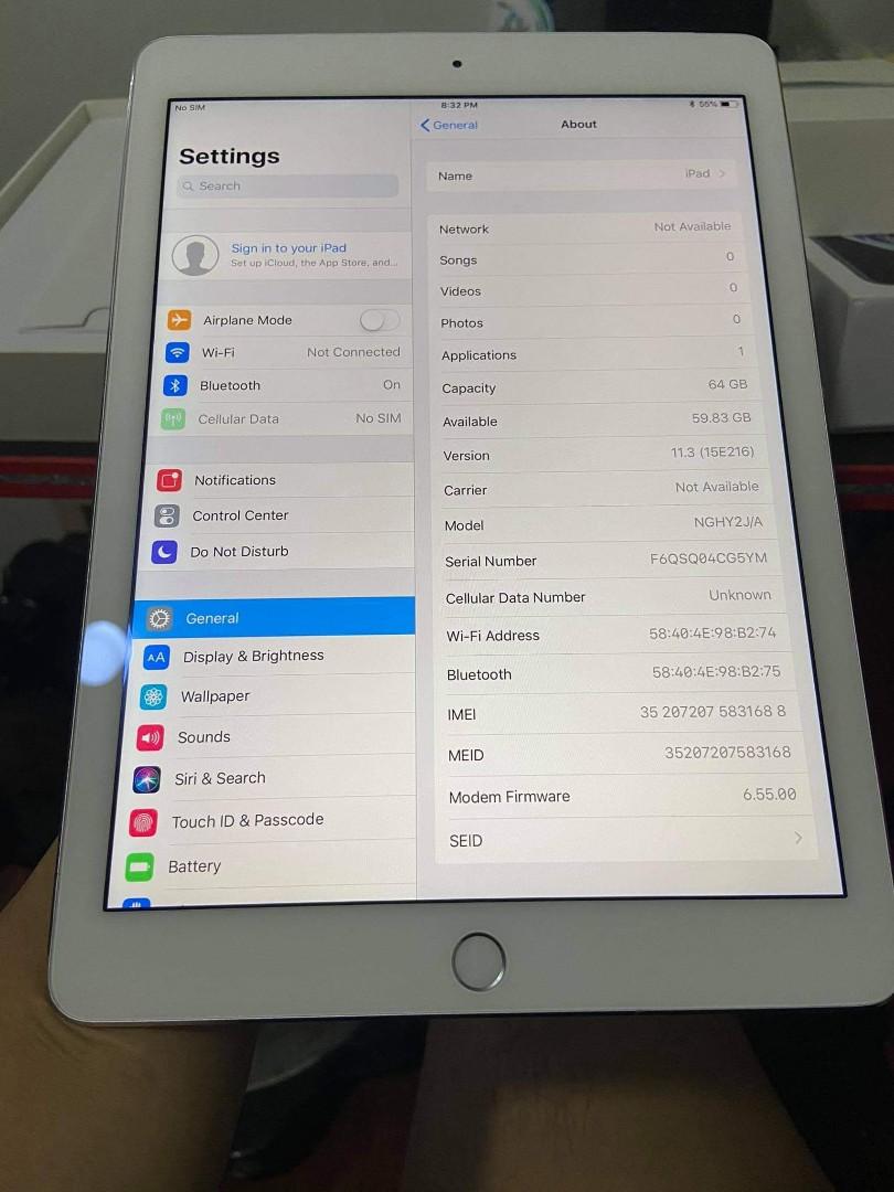Ipad Air 2 64gb With Sim Slot Good As New No Issues Mobile Phones Tablets Tablets On Carousell