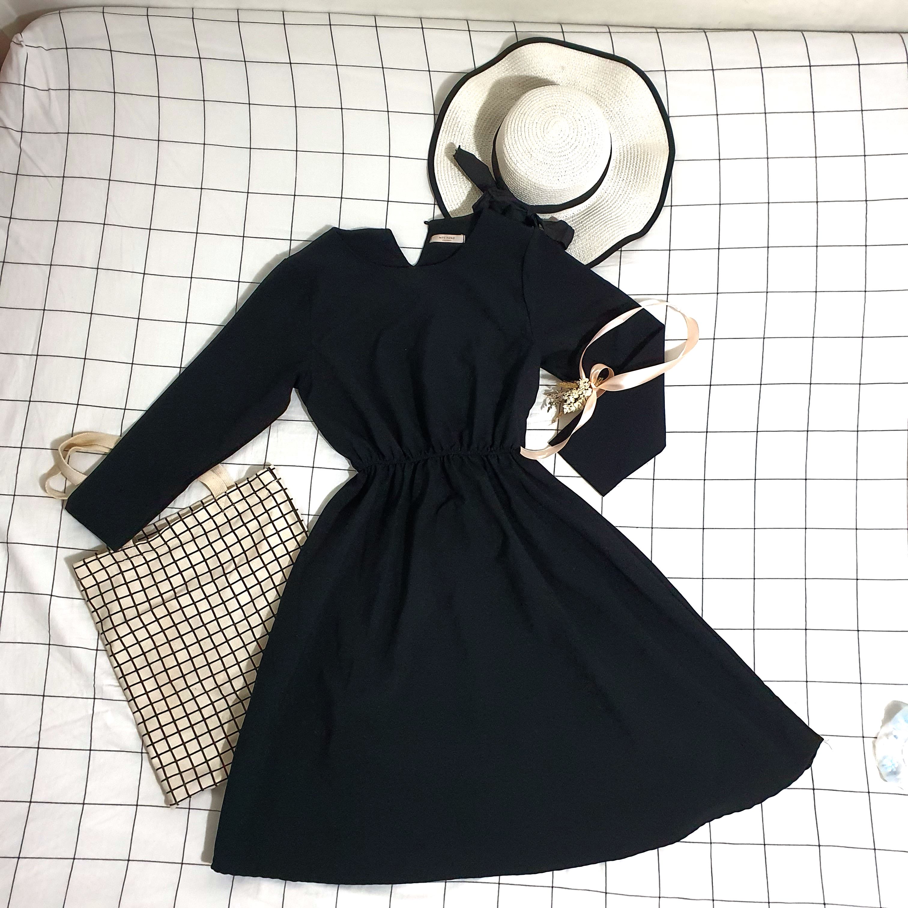 korean style black dress