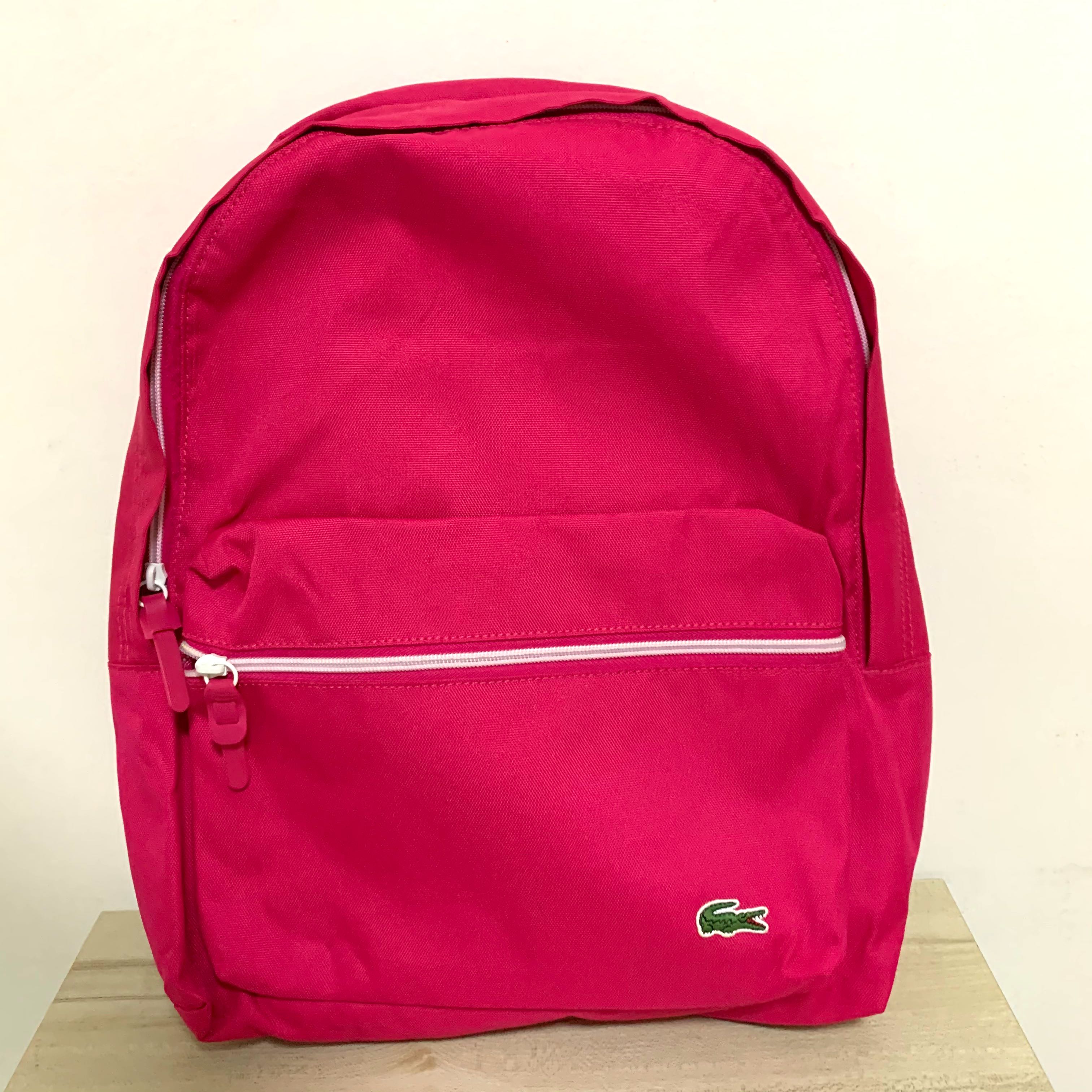 Lacoste pink on sale backpack