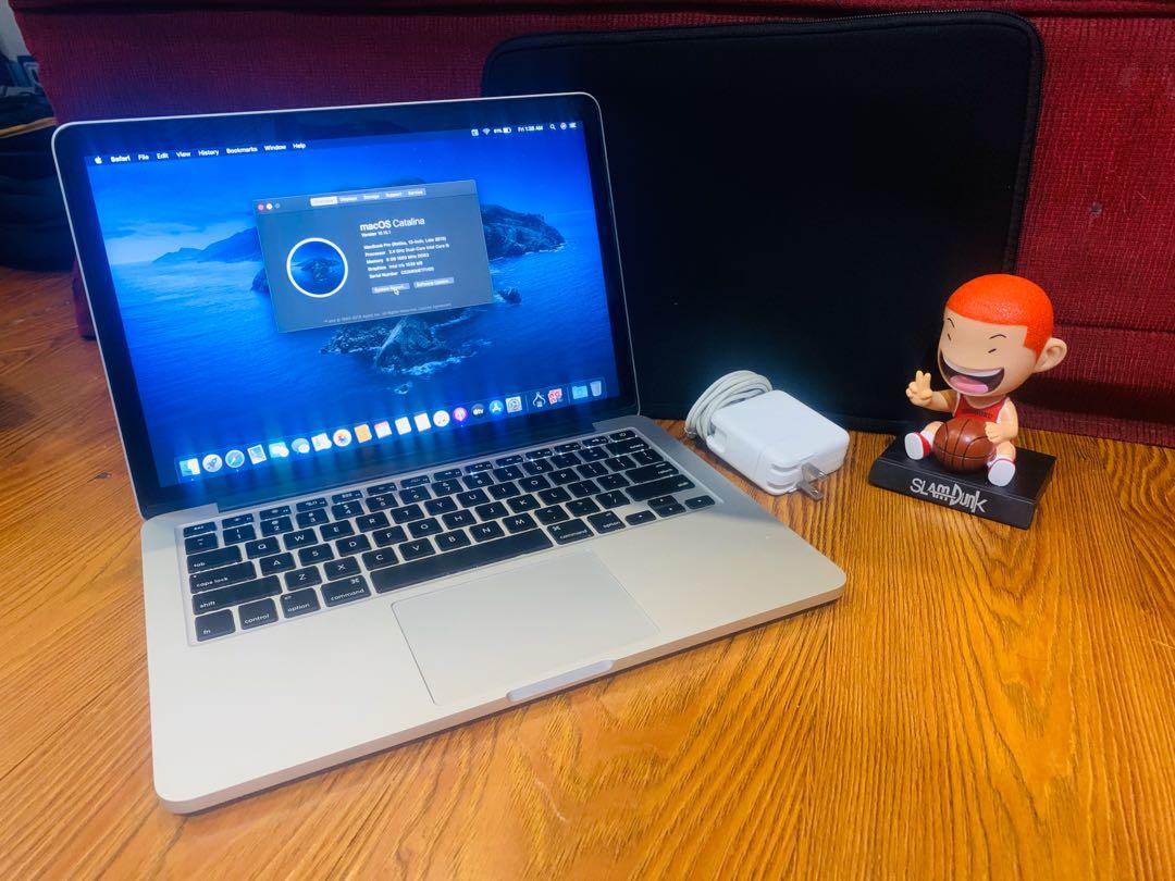 Macbook pro retina 2013 (13inch) (Category: Laptops & Notebooks) located in Valenzuela. Submitted by dropcee (Listing ID 1040345569, Image 3). Description: MACBOOK PRO RETINA 2013 (13inches) Specs: ☑️Version - 10.15.1 OS CATALINA ☑️Processor - 2.4GHz Dual-core intel core i5 ☑️Memory - 8GB 1600MHz DDR3 ☑️Graphics - intel iris 1536MB ☑️Storage - 128SSD ☑️Cycle count - 639 Condition: ✔️Keyboard ✔️Camera ✔️Wifi ✔️Bluetooth ✔️Usb port ✔️Trackpad With: