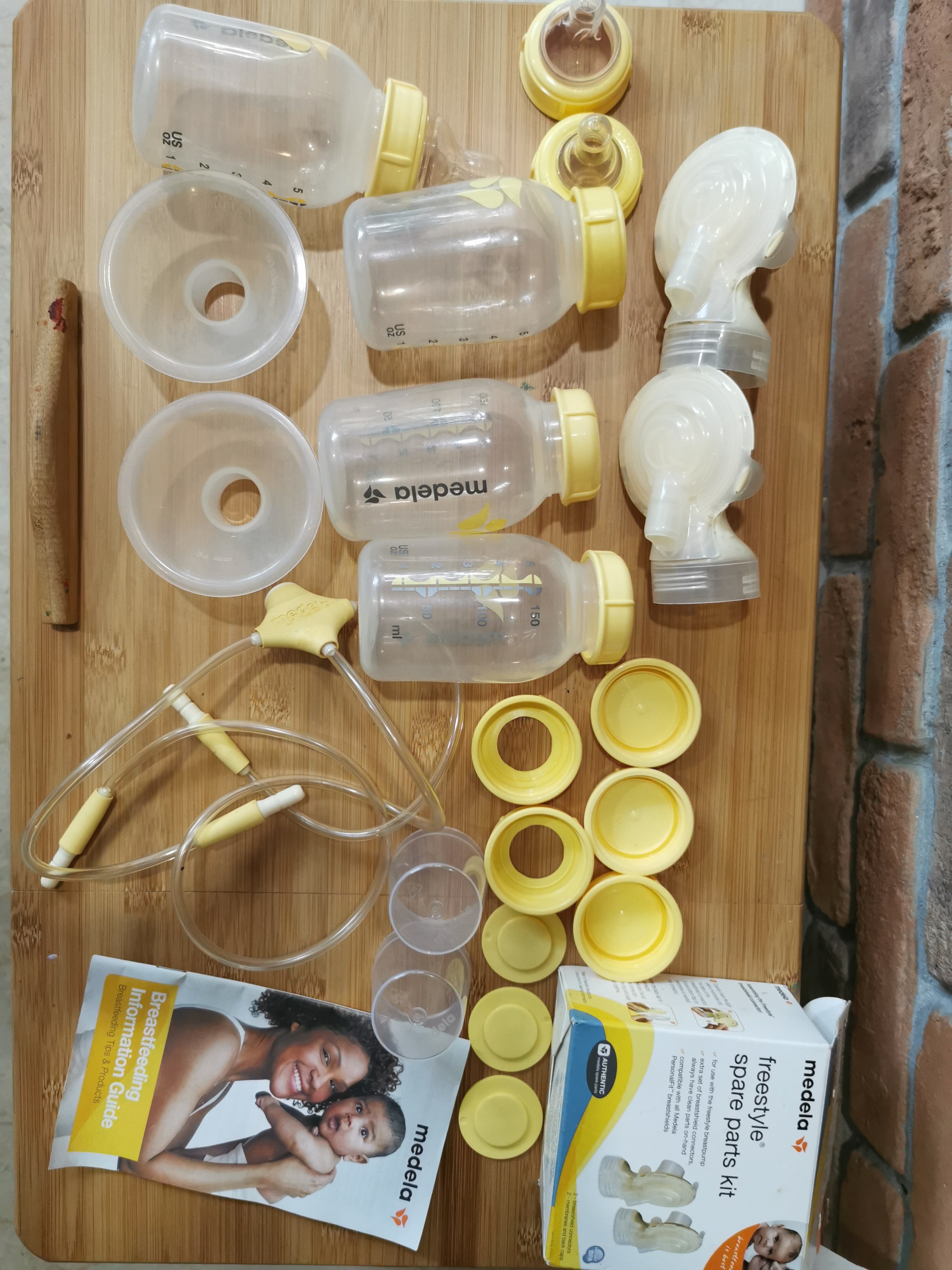 Medela Freestyle pump parts and bottles, Babies & Kids, Nursing