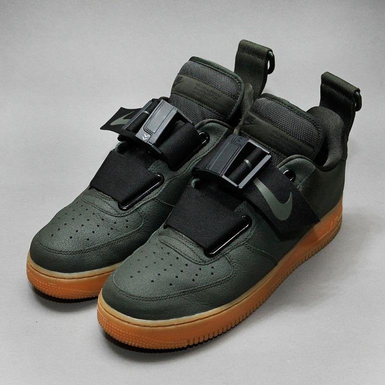 Nike Men's Air Force 1 Low Utility Sequoia Black Green Gum AO1531 300 Size  9.5