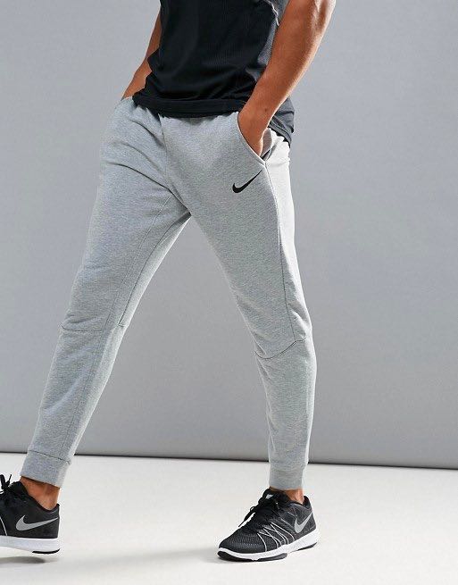 Nike Training Dri FIT Fleece Tapered Joggers In Grey 860371 063 Grey S Men s Fashion Bottoms Joggers on Carousell