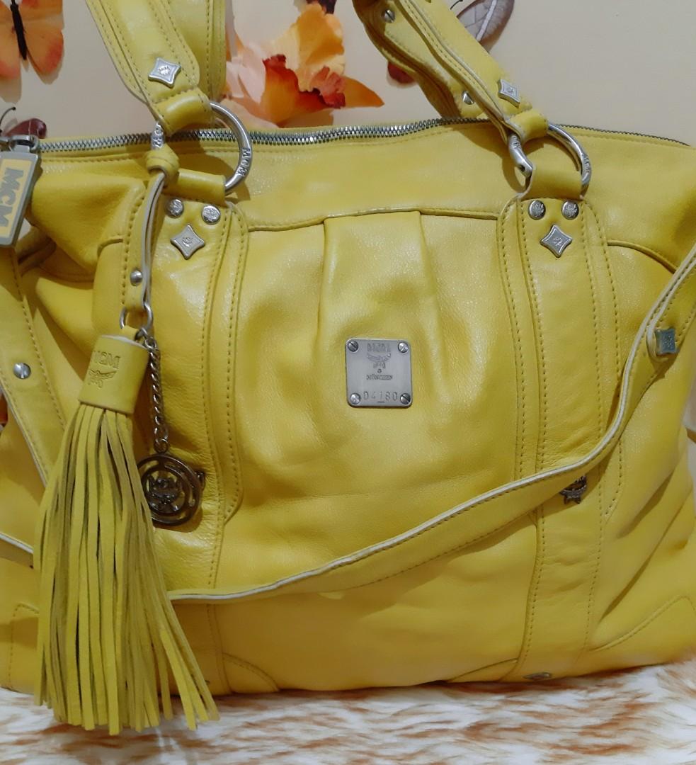 mcm bag yellow
