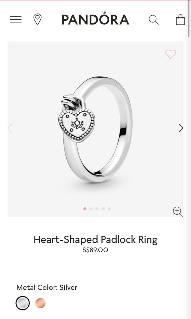 Pandora padlock ring size 50, Women's 