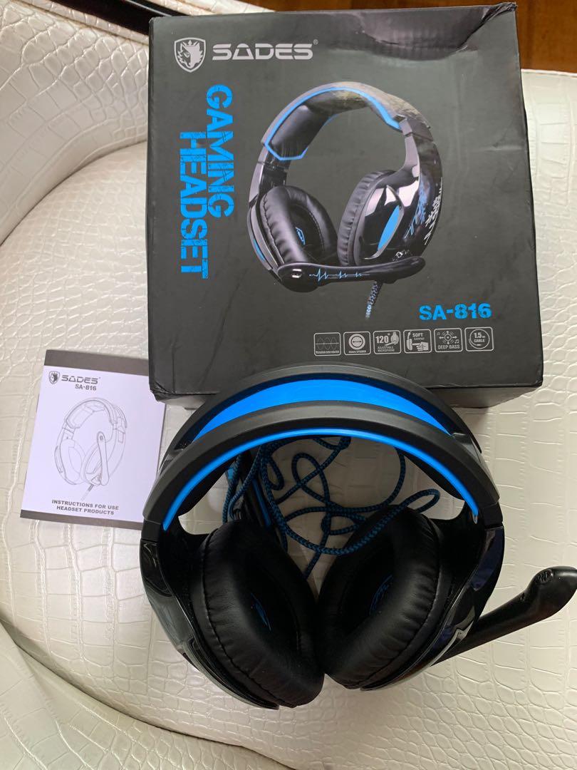 Sades Gaming Headset SA-816, Audio, Headphones \u0026 Headsets on Carousell