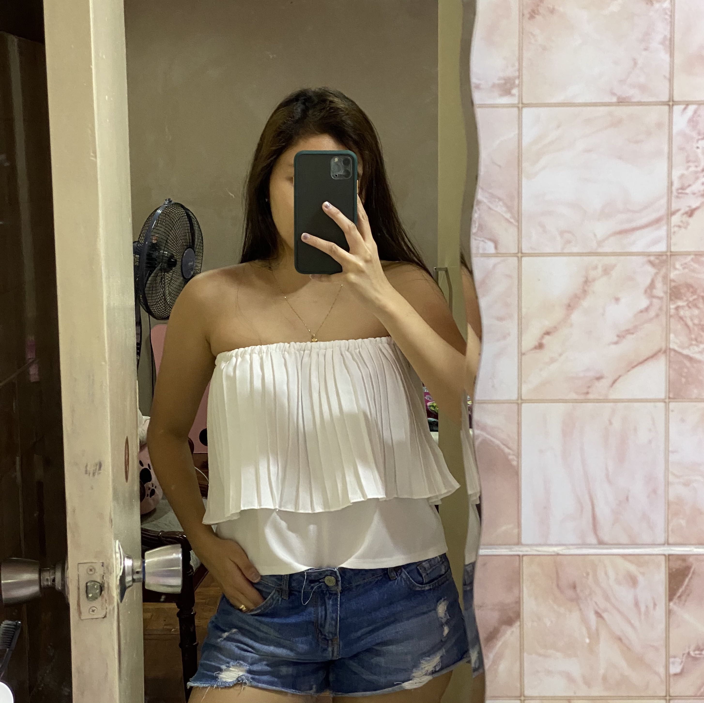 white flowy tube top