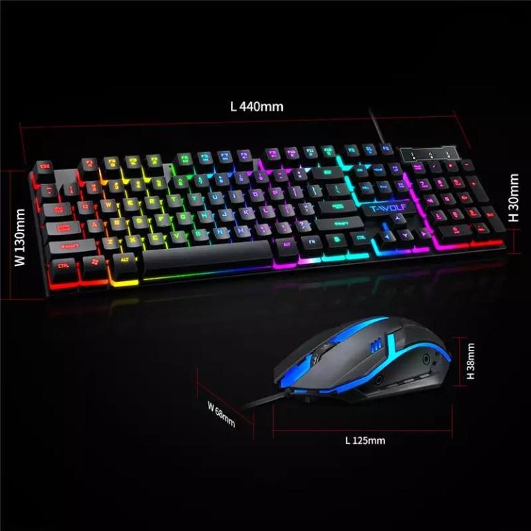 T-WOLF TF200 GAMING KEYBOARD MOUSE. TWOLF TF200 USB Wired Gaming
