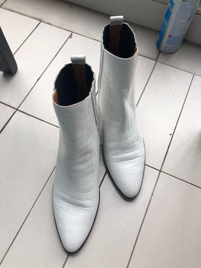 white croc boots