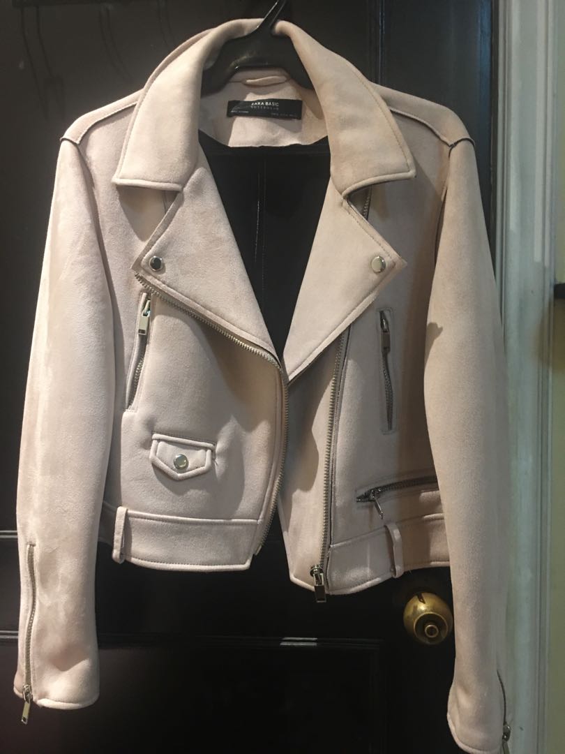 zara pink suede jacket