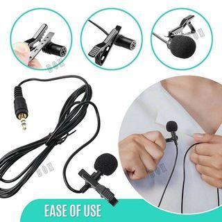3.5mm Lavalier Clip Microphone For Youtube, Collar Mike For Voice Recording, Lapel Mic Mobile, Pc, Laptop, Android Smartphones, Dslr Camera