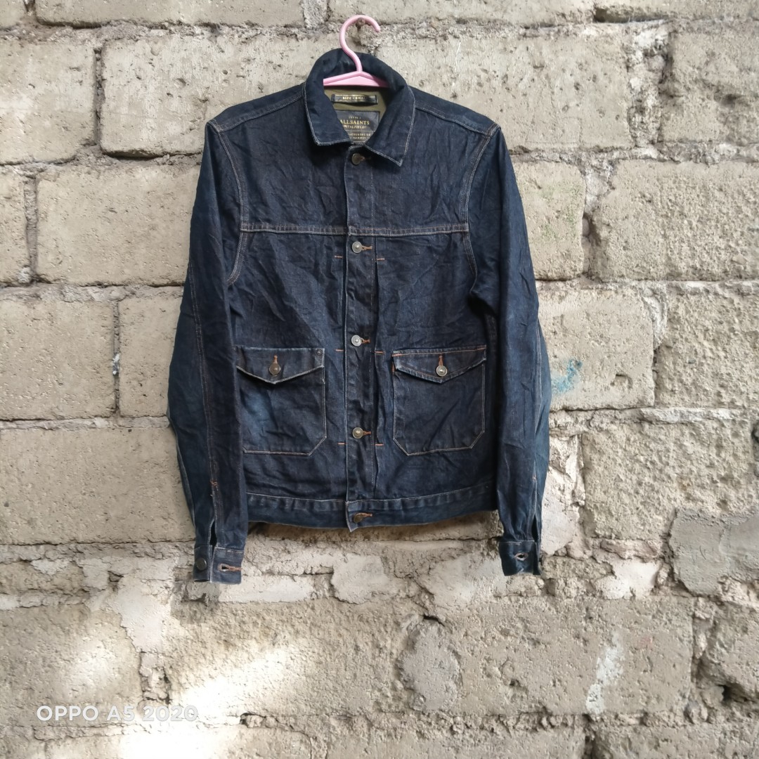 All saints denim jacket sales