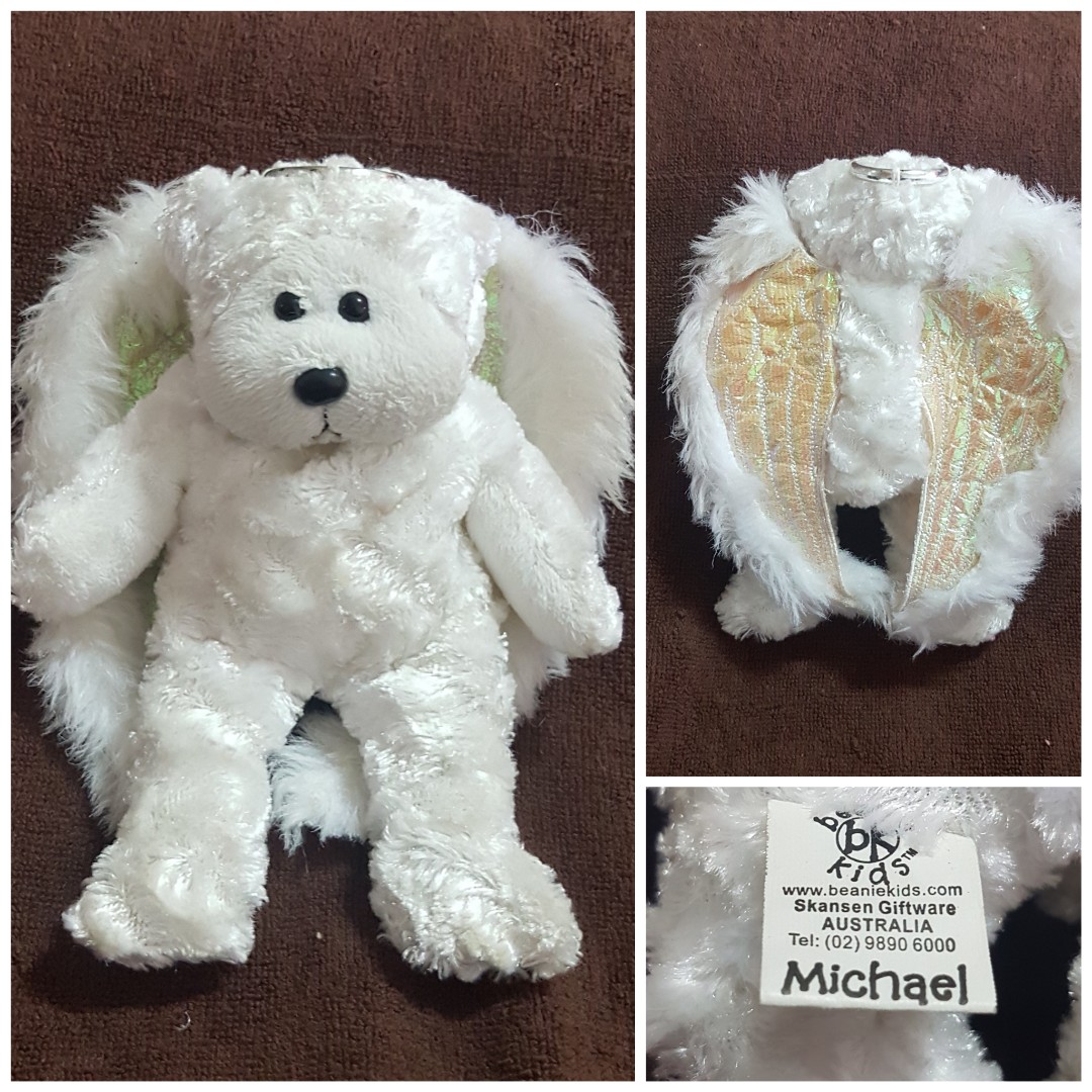 Authentic Beanie Kids Michael the Angel Bear Beanie Plush Soft Toy