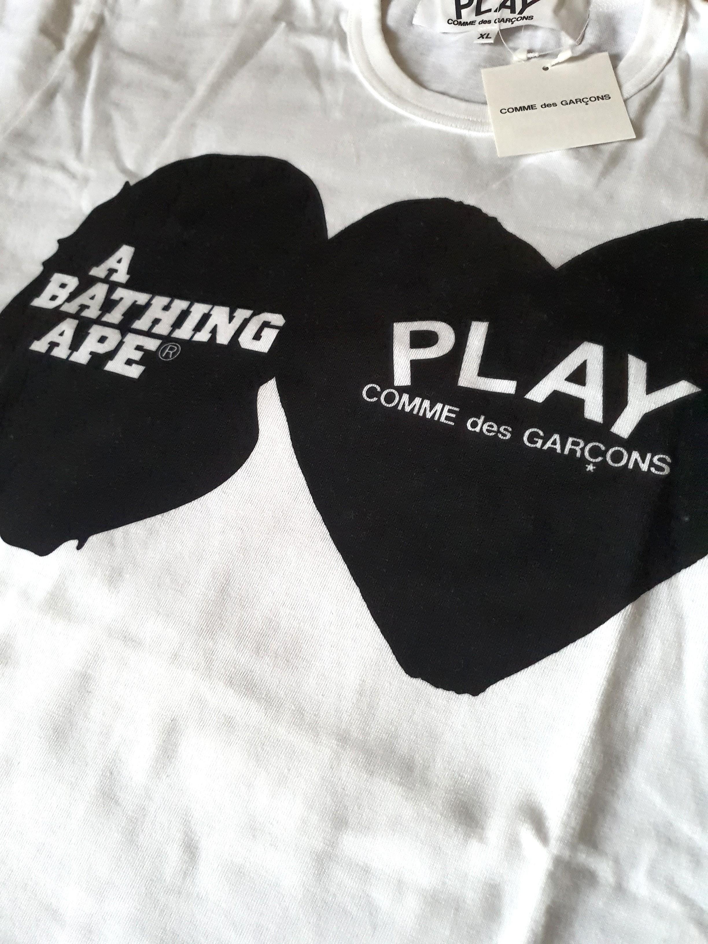Bape A Bathing Ape x CDG PLAY White Tee