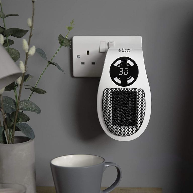 BNIB] Russell Hobbs (RHPH2001) 500W Ceramic Portable Plug-In Heater,  Digital Temperature Selection, Suitable for Room Size Up to 10m2 [3 Pin  Plug] (White), TV u0026 Home Appliances, Other Home Appliances on Carousell
