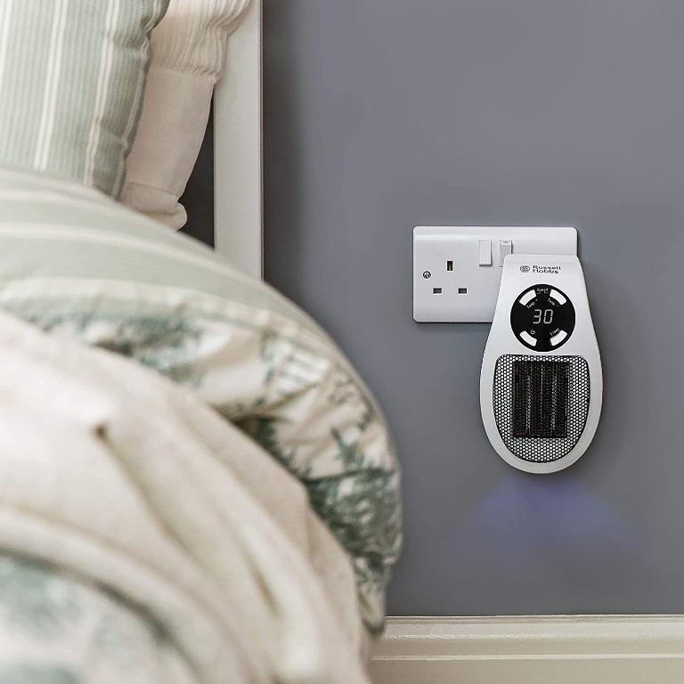 BNIB] Russell Hobbs (RHPH2001) 500W Ceramic Portable Plug-In Heater,  Digital Temperature Selection, Suitable for Room Size Up to 10m2 [3 Pin Plug]  (White), TV u0026 Home Appliances, Other Home Appliances on Carousell