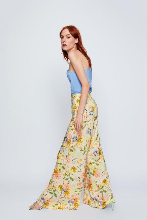 Zara floral palazzo pants online