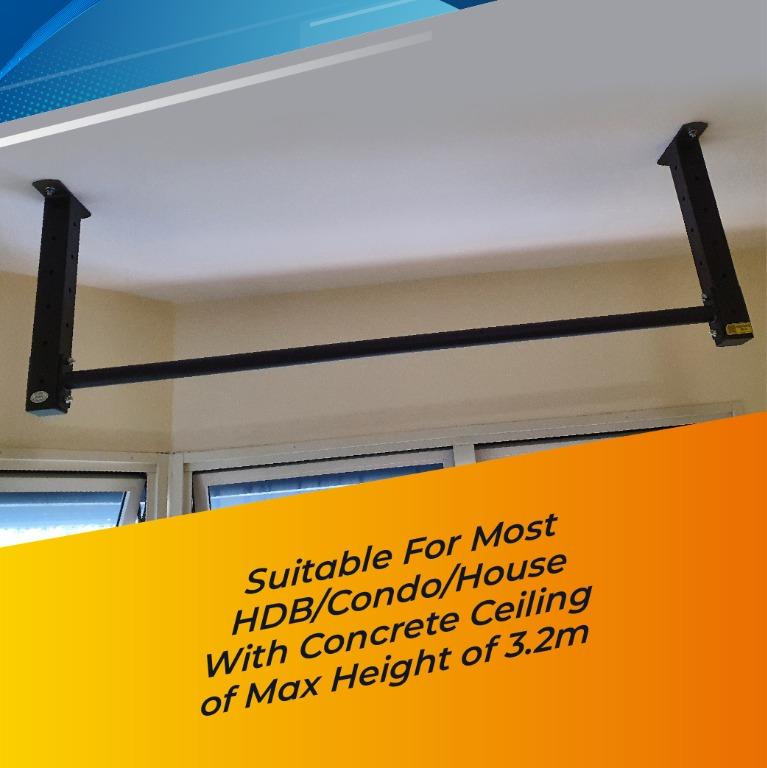 Ceiling Mounted Chin Up Bar w/Installation, Sports Equipment, Exercise