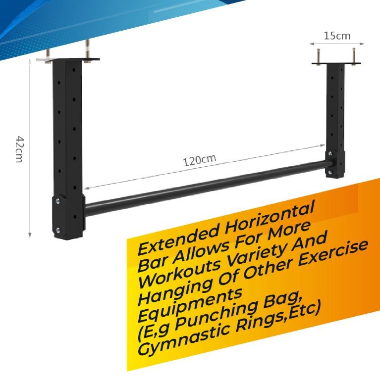 Ceiling Mounted Chin Up Bar w/Installation (Category: Toning & Stretching Accessories) located in Singapore. Submitted by mrdelivery (Listing ID 1040550237, Image 2). Description: Ceiling Mount Pull Up Bar is designed to increase gains and reduce strain during your pullup workouts, targeting specific muscle groups for the results you want in less time. A mounted pull up bar is the ideal anchor for body weight resistance trainers. This expand your