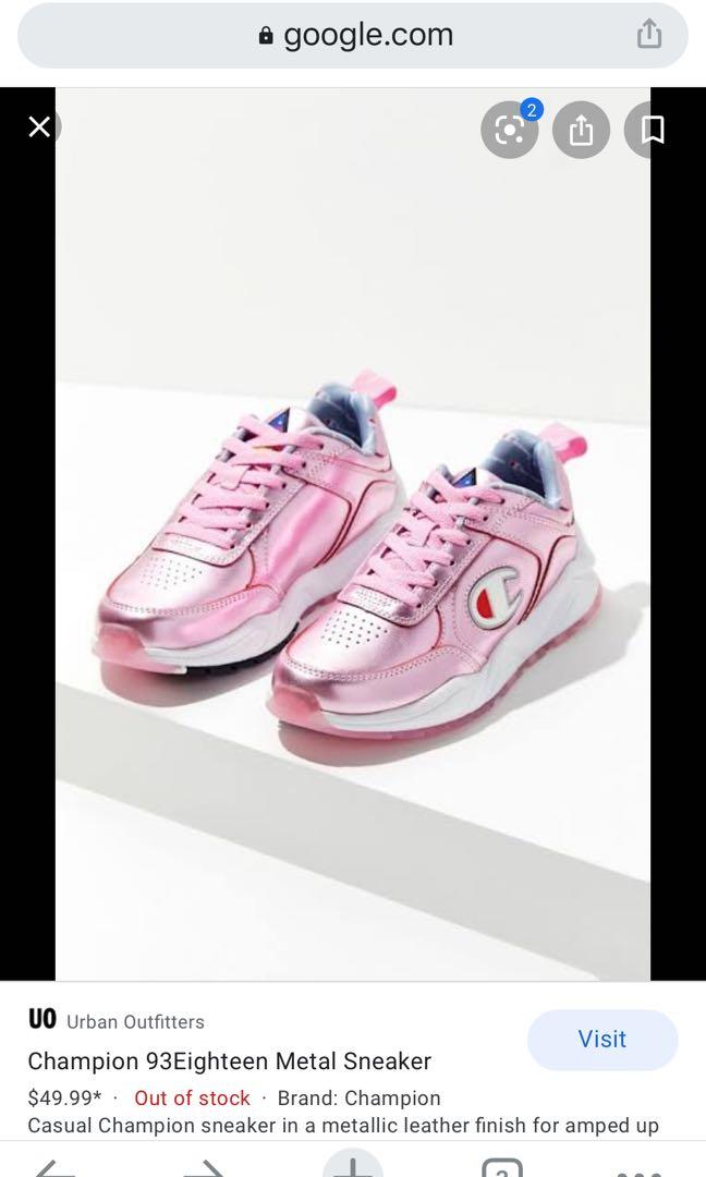 CHAMPION UNISEX 93 EIGHTEEN METALLIC PINK SNEAKERS