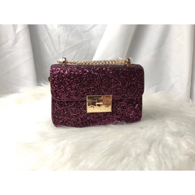 charles and keith maroon bag