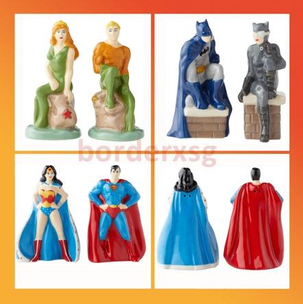 Enesco DC Comics Ceramics Superman and Wonder Woman Salt and Pepper Shakers 3.5 Inch Multicolor 