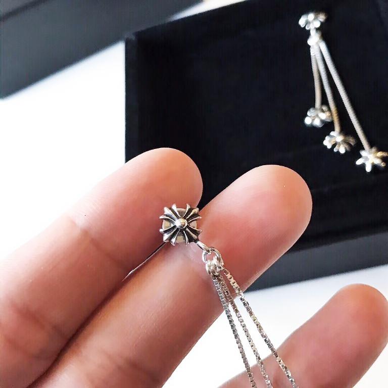 Chrome Hearts_ CH JOJO 流蘇式經典四墜飾純銀耳釘
