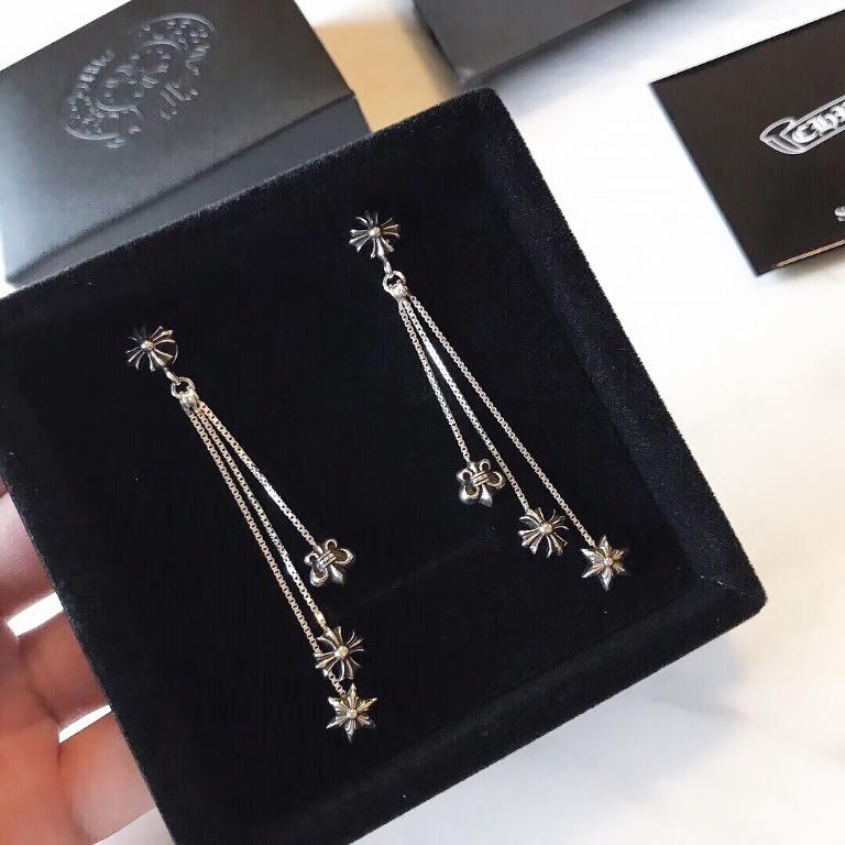 Chrome Hearts_ CH JOJO 流蘇式經典四墜飾純銀耳釘