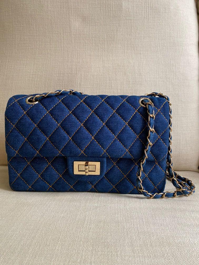 denim quilted bag