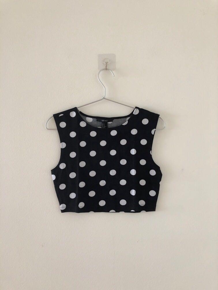 black polka dot tank top