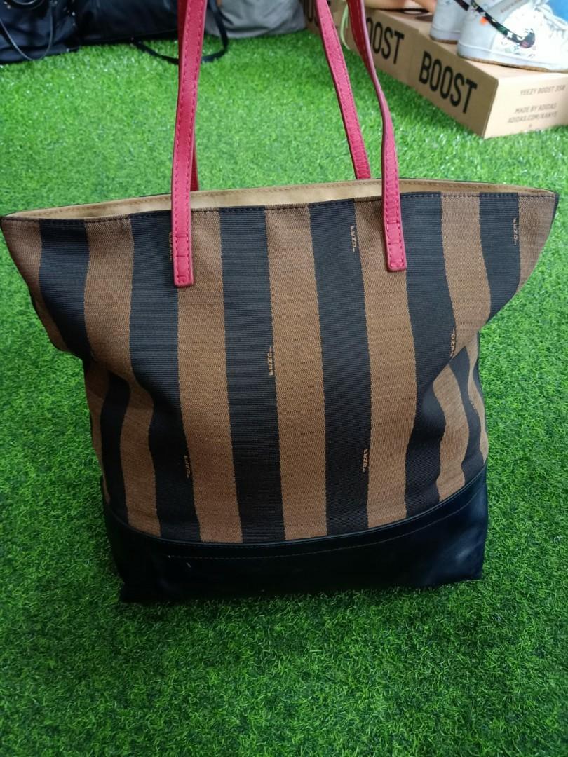 Fendi striped online tote bag