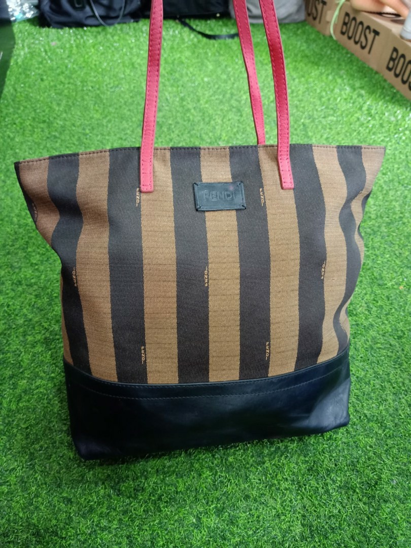 Fendi striped sales tote bag