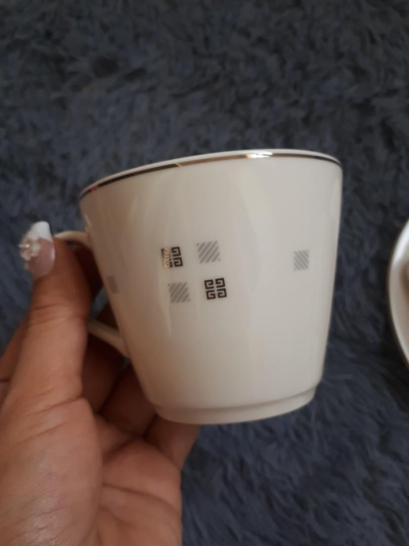 Givenchy Logo Tea Cups&Saucer (Category: Coffee Machines & Makers) located in Porac. Submitted by d_m_p_2 (Listing ID 1040556425, Image 2). Description: Givenchy Logo Tea Cups&Saucer SALE!!!Original price: P2,100/Set NOW TAKE ALL FOR ONLY P5,500 Set of 3 Unused no box 📍Angeles City.