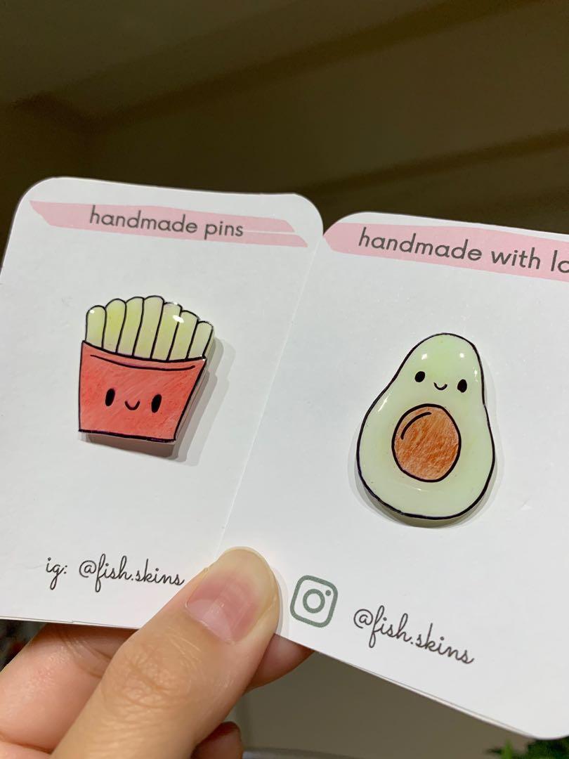 handmade cute food pins hobbies toys stationery craft handmade craft on carousell