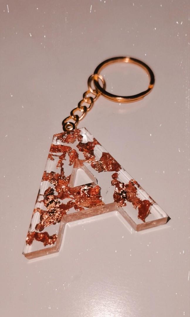 Gold initial keychain hot sale