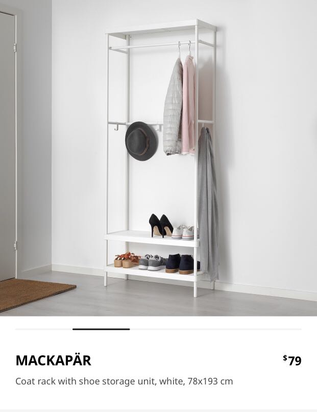 Ikea hanging & storage rack; Mackapar, Furniture & Home Living, Furniture, Shelves,