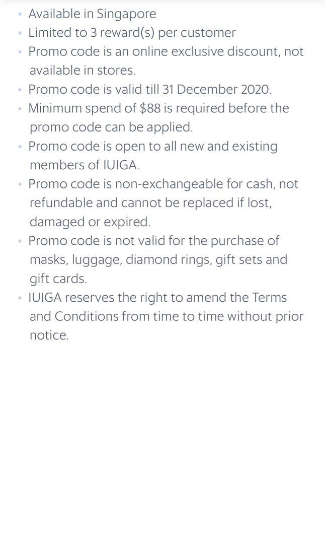 Iuiga Promo Code Everything Else On Carousell