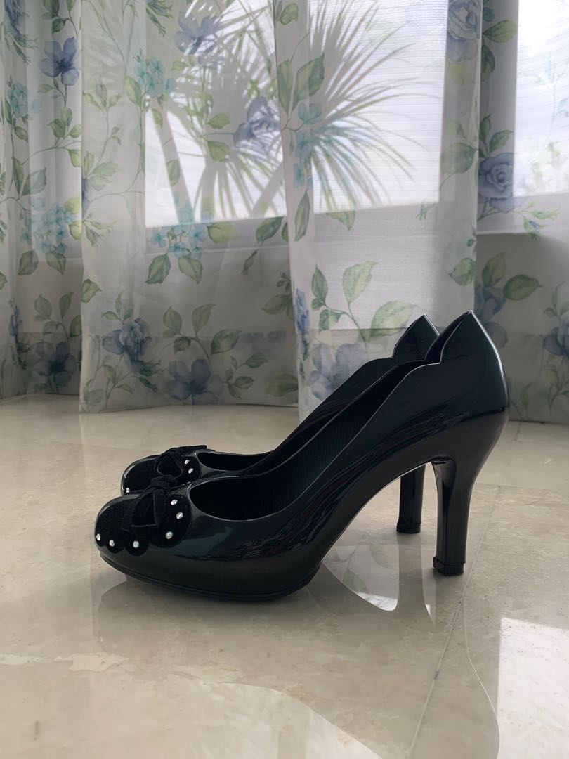 Jelly Bunny Black Bow Heels