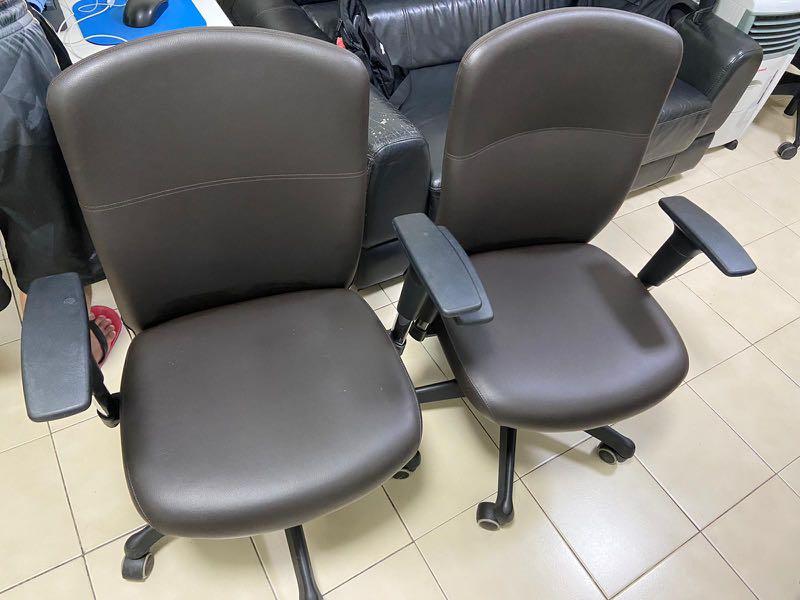 Leather Office Chair Furniture Home Living Furniture Chairs on Carousell