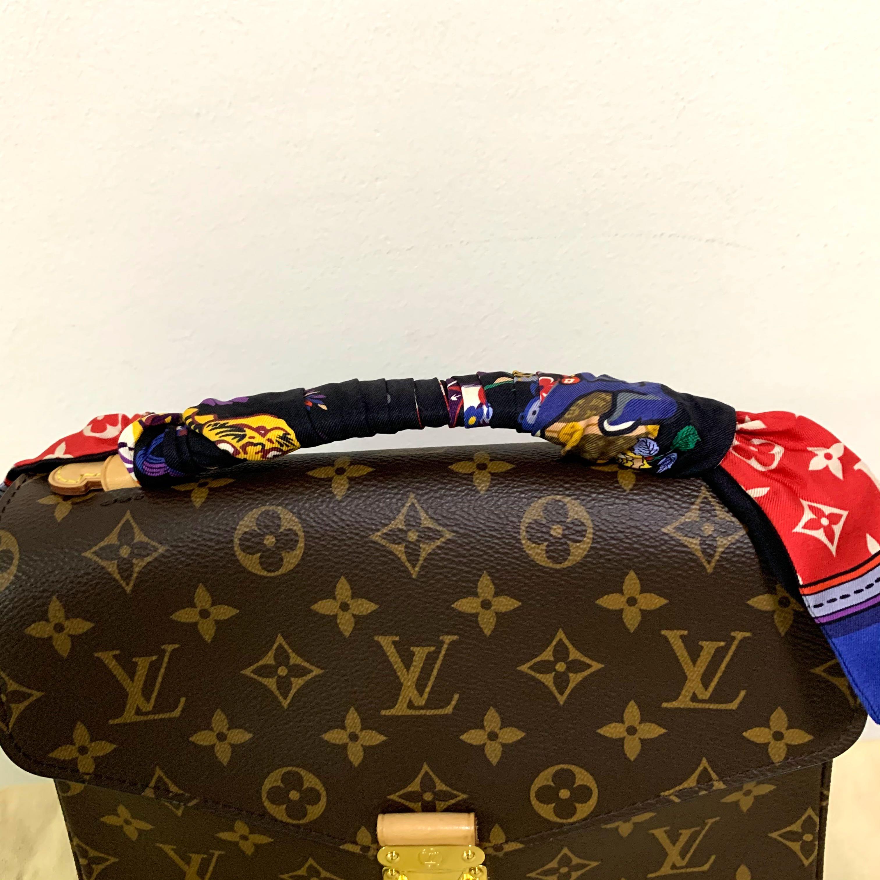 Louis Vuitton Twilly Unboxing and Review (LV twilly on Pochette Metis,Hermes  twilly on Garden Party) 