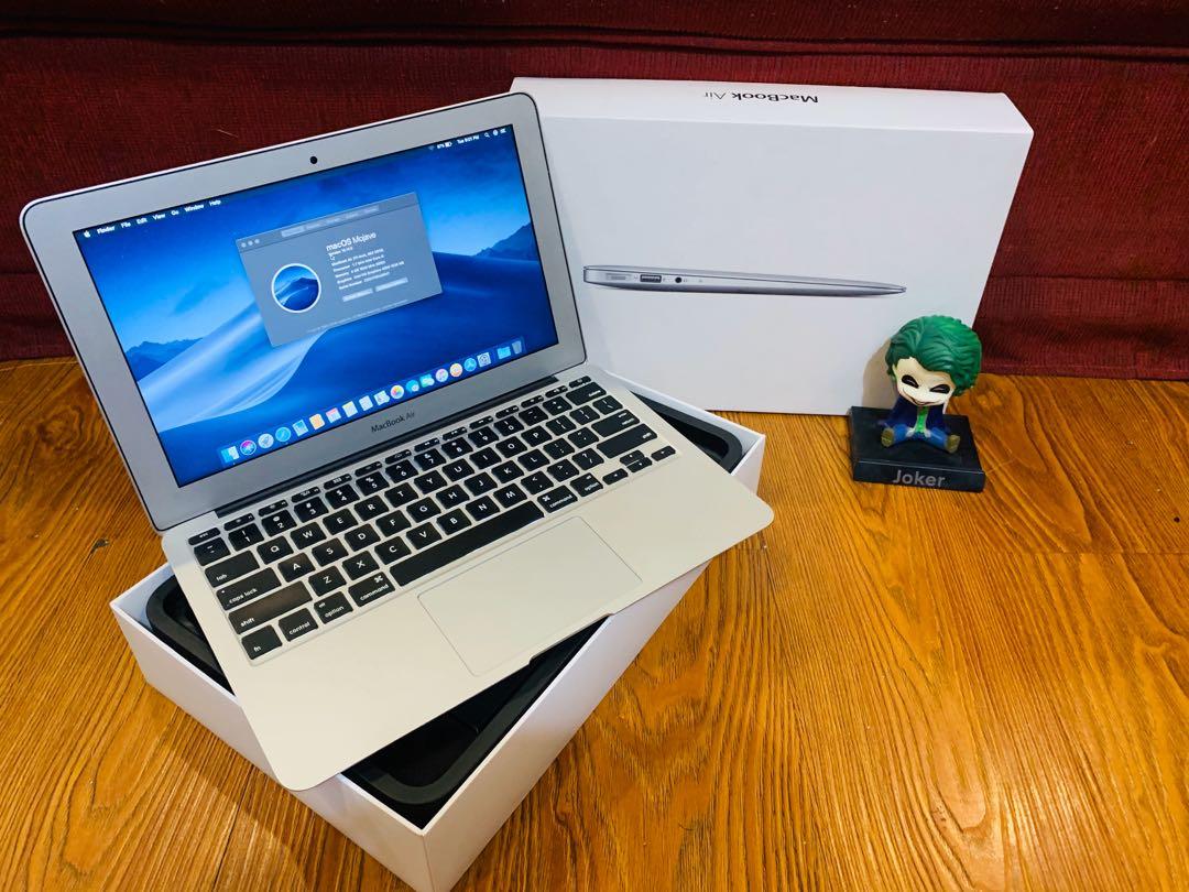 Macbook Air 2012 (11inch) with original box (Category: Laptops & Notebooks) located in Valenzuela. Submitted by dropcee (Listing ID 1040452625, Image 2). Description: Macbook Air 2012 (11inches) Specs: ☑️version - 10.14.5 (OS MOJAVE) ☑️Processor - 1.7GHz intel core i5 ☑️Memory - 4GB 1600 MHz DDR3 ☑️Graphics - Intel HD Graphics 4000 1536MB ☑️Storage - 128SSD ☑️Cycle count - 497 ☑️Battery Life - 4hrs to 5hrs Condition: ✔️Keyboard ✔️Camera ✔️Wifi ✔️