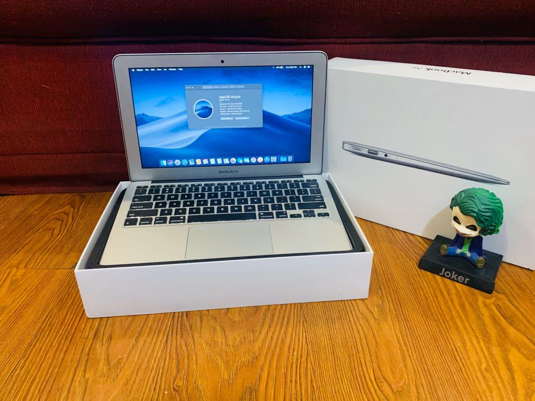 Macbook Air 2012 (11inch) with original box (Category: Laptops & Notebooks) located in Valenzuela. Submitted by dropcee (Listing ID 1040452625, Image 3). Description: Macbook Air 2012 (11inches) Specs: ☑️version - 10.14.5 (OS MOJAVE) ☑️Processor - 1.7GHz intel core i5 ☑️Memory - 4GB 1600 MHz DDR3 ☑️Graphics - Intel HD Graphics 4000 1536MB ☑️Storage - 128SSD ☑️Cycle count - 497 ☑️Battery Life - 4hrs to 5hrs Condition: ✔️Keyboard ✔️Camera ✔️Wifi ✔️