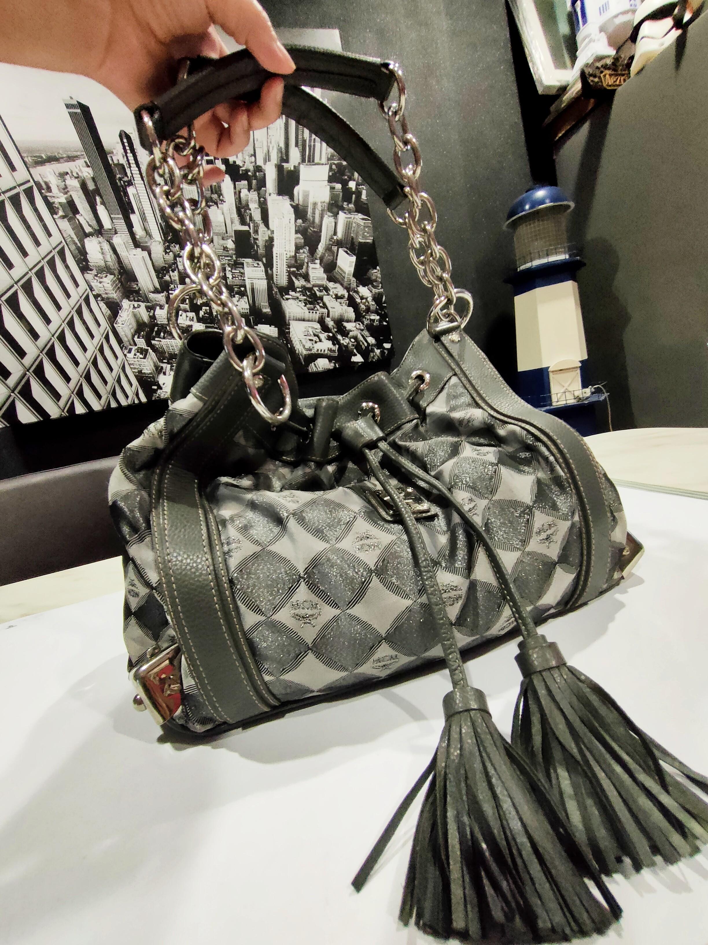 Silver mcm bag online
