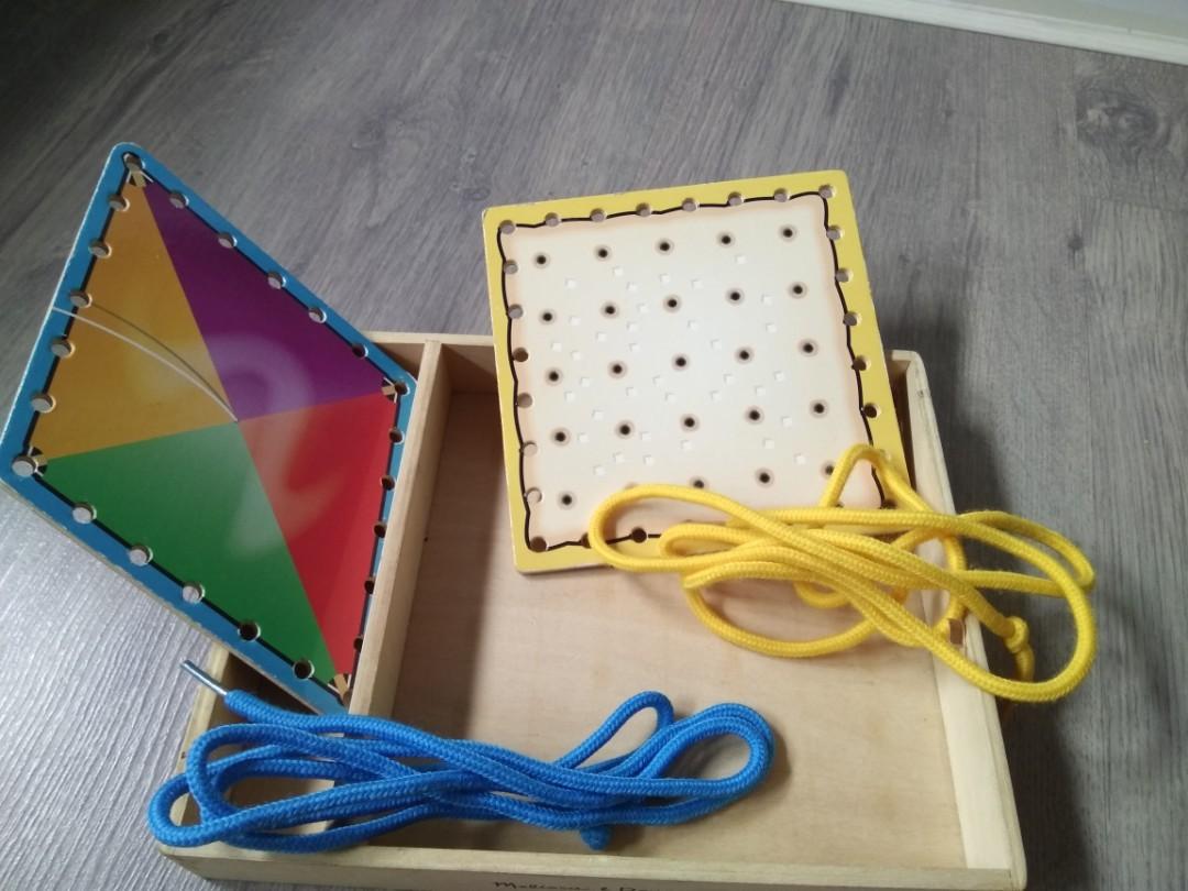 Melissa and doug lace and sale trace shapes