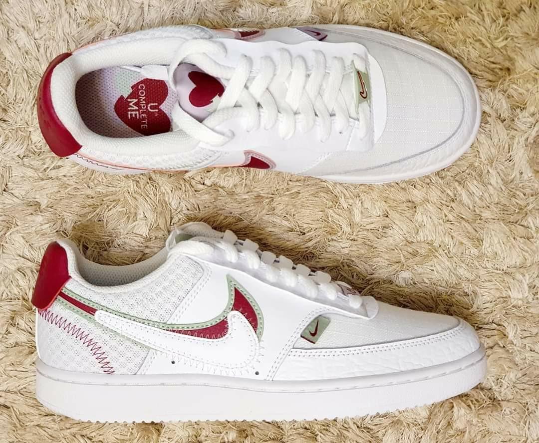 nike court vision low red on feet
